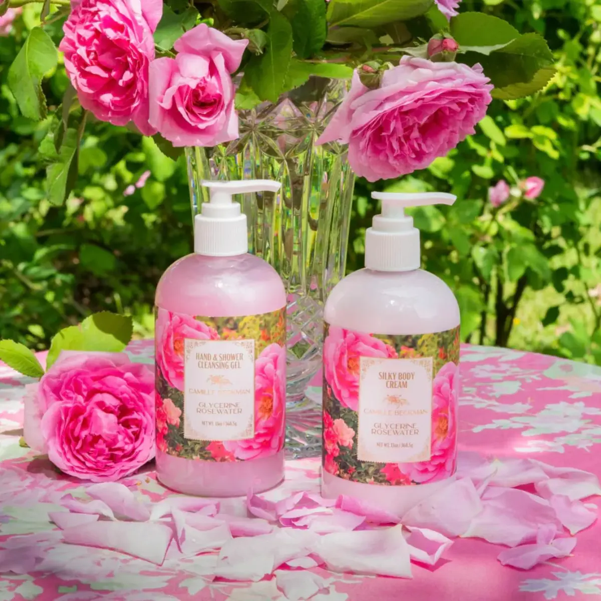 Camille Beckman Glycerine Rosewater Silky Body Cream Lotion 368ml (13 oz) | Non-Greasy Daily Moisturizer with Almond Oil & Aloe Vera - view 3