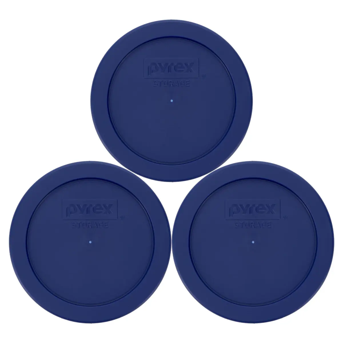 Pyrex 7200-PC Blue Food Storage Lid 11.4cm (4.5 inch) | BPA-Free Plastic for Refrigerator & Freezer Storage (3-Pack) - main product image
