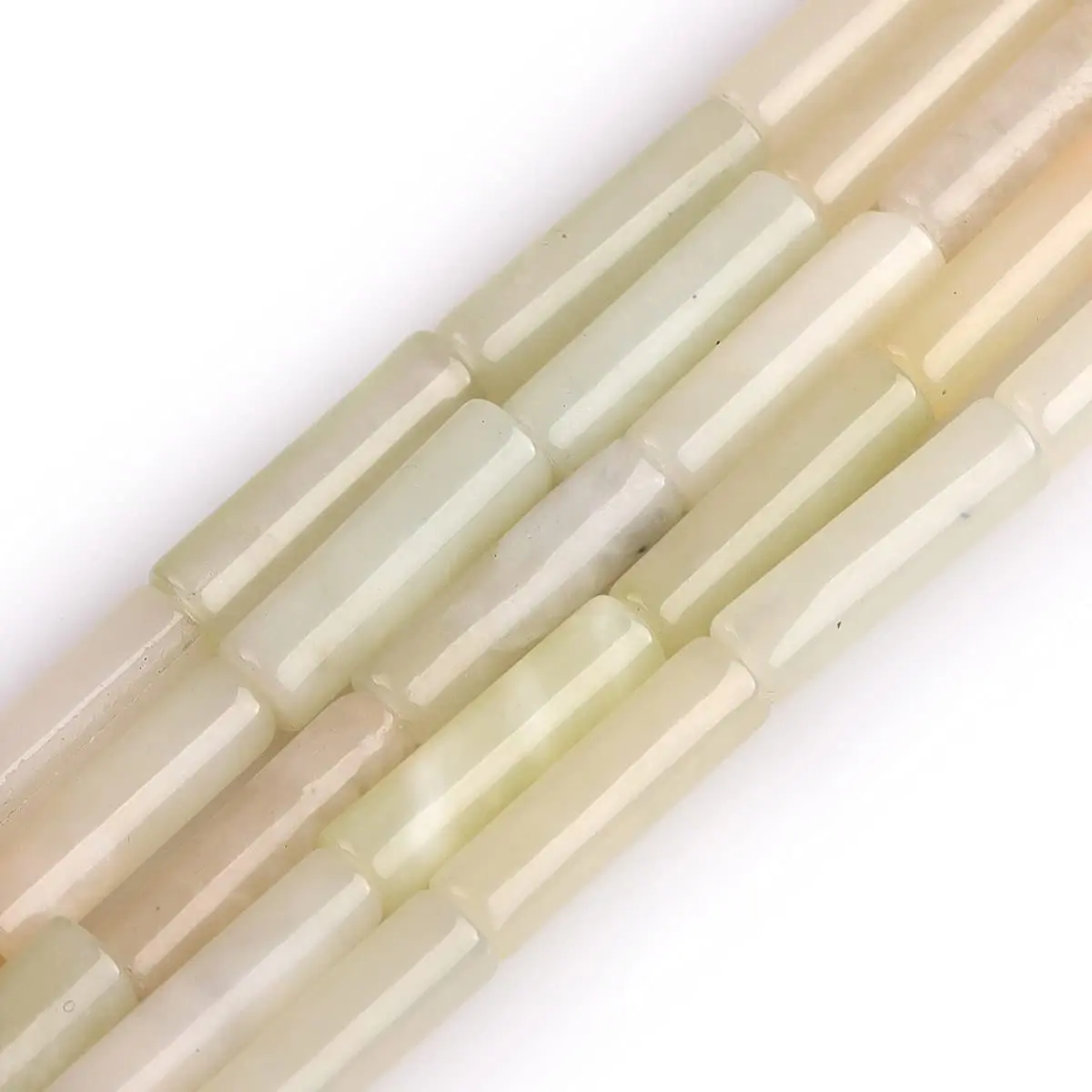 GEM-Inside 4x12mm Column Tube Hua Show Jade Gemstone Loose Beads - main product image
