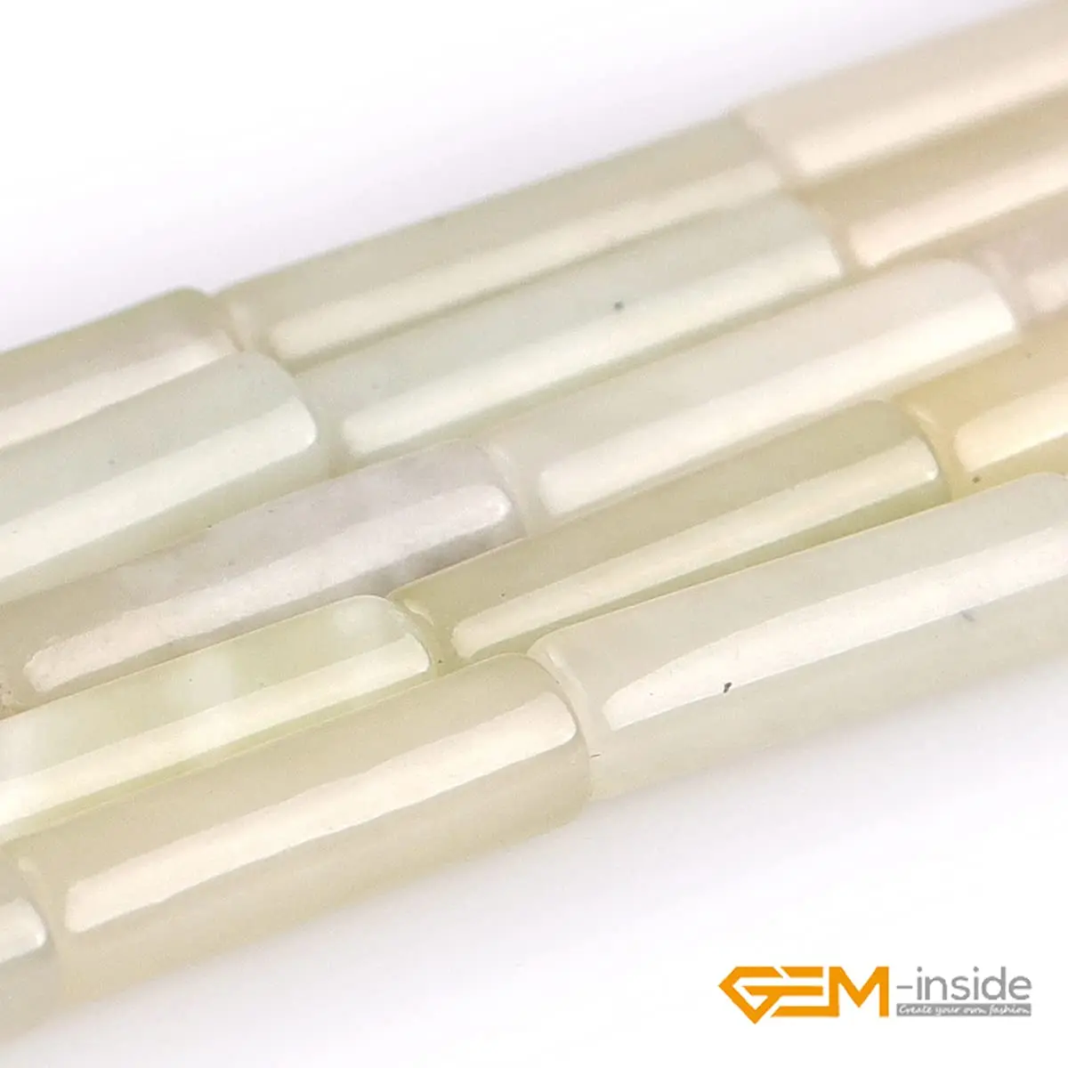 GEM-Inside 4x12mm Column Tube Hua Show Jade Gemstone Loose Beads - view 4