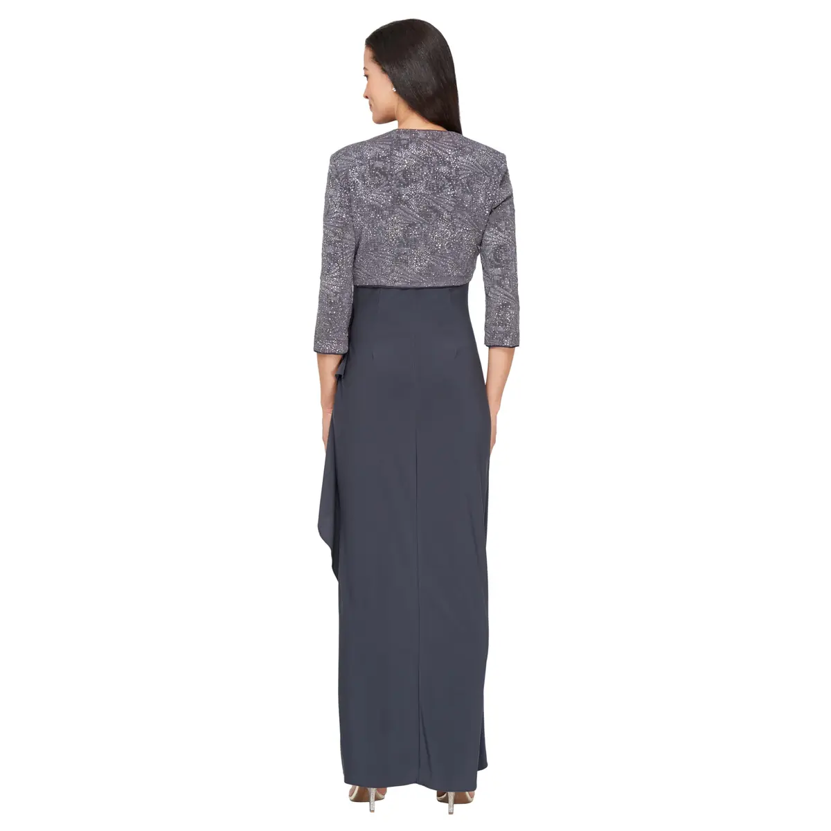 Alex Evenings Womens Empire Waist Bolero Jacket Dress 14P | Evening Formal Wear with Ruched Skirt - view 3