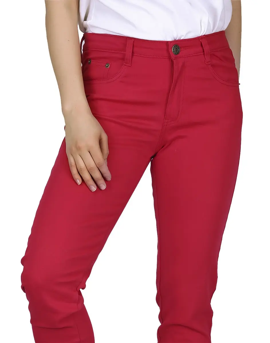 HDE Women's Mid-Rise Stretchy Denim Slim Fit Skinny Jeans (Red, Small) | Curvy Fit Comfort & Style - view 6