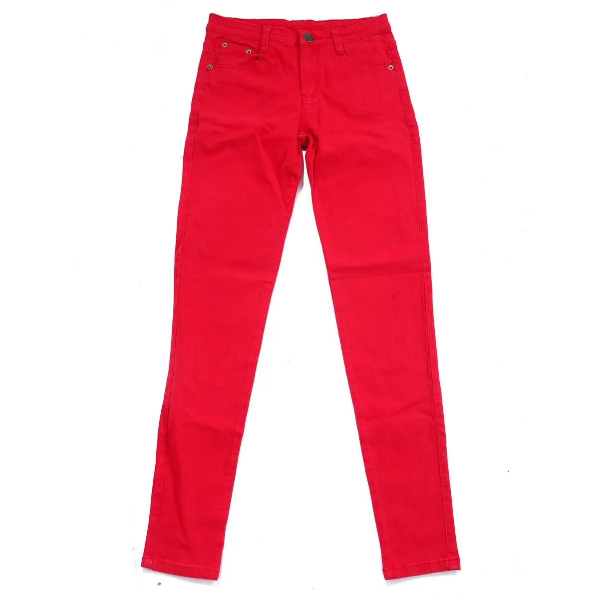 HDE Women's Mid-Rise Stretchy Denim Slim Fit Skinny Jeans (Red, Small) | Curvy Fit Comfort & Style - view 8