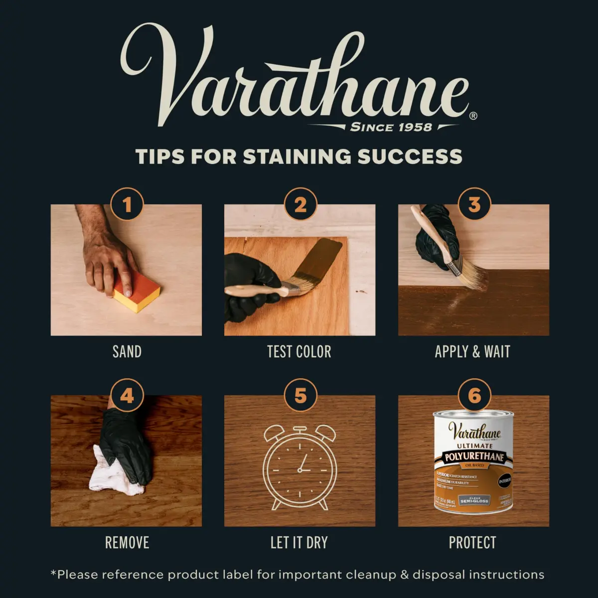 Varathane Premium Fast Dry Ebony Wood Stain 946ml (1 Quart) | One Coat Coverage, 1 Hour Dry Time - view 7