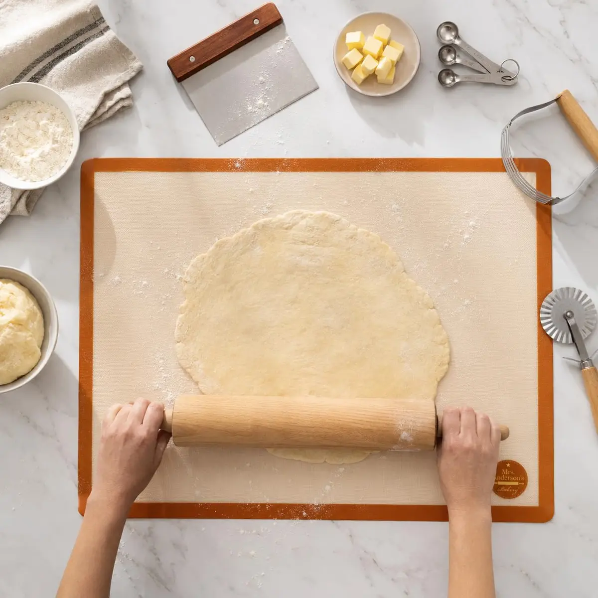 Mrs. Anderson's Baking Non-Stick Silicone Baking Mat - Reusable Oven Liner & Pastry Mat - For Breads, Cookies, Roasting & More - Baker’s Essentials - Heat-Resistant to 480°F - Full-Size Baking Mat - view 4
