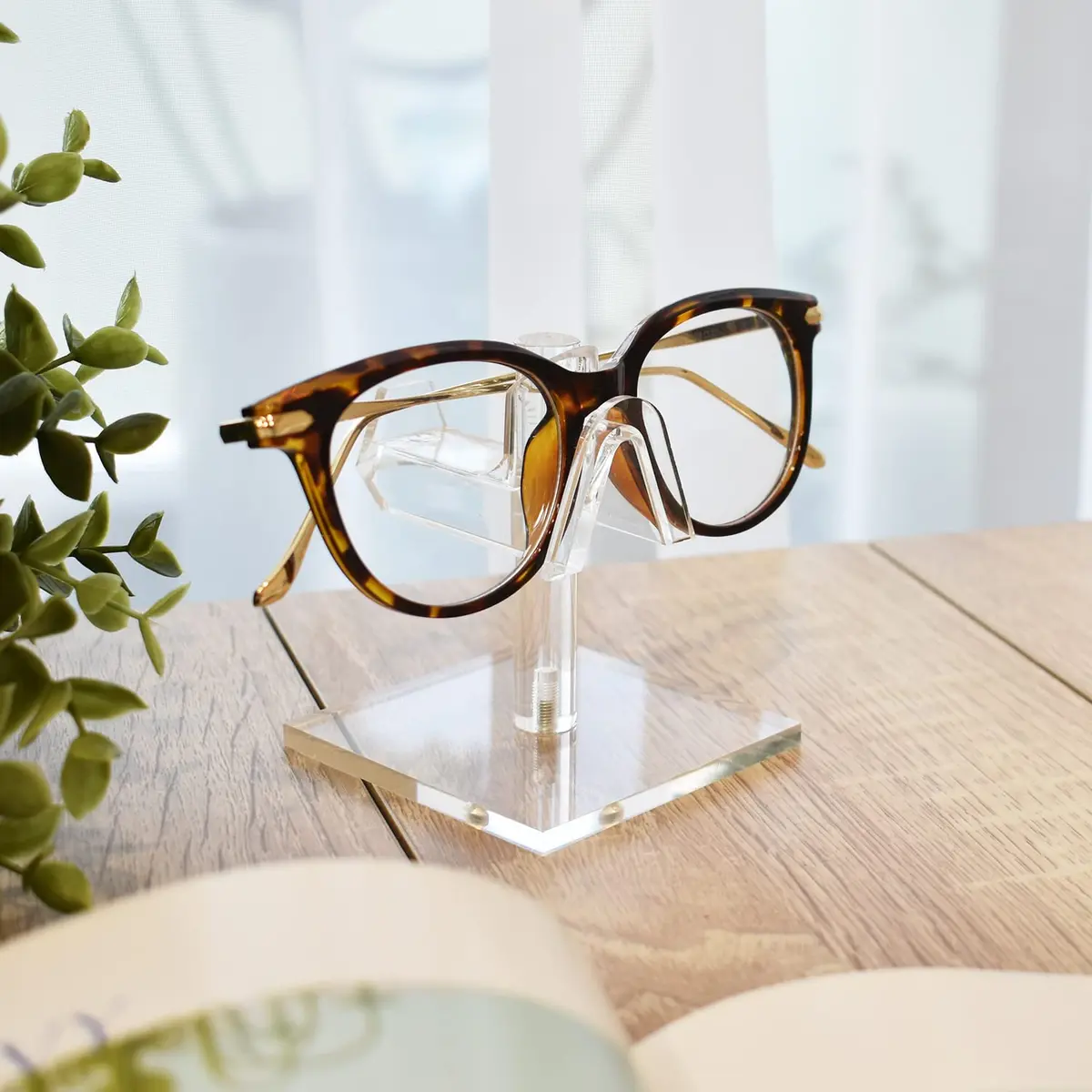 MOOCA 3-Piece Acrylic Eyewear Riser Display Stand for Sunglasses | Modern Clear Acrylic Eyewear Organizer (2 3/4"W x 2 3/4"D x 3"H) - view 6
