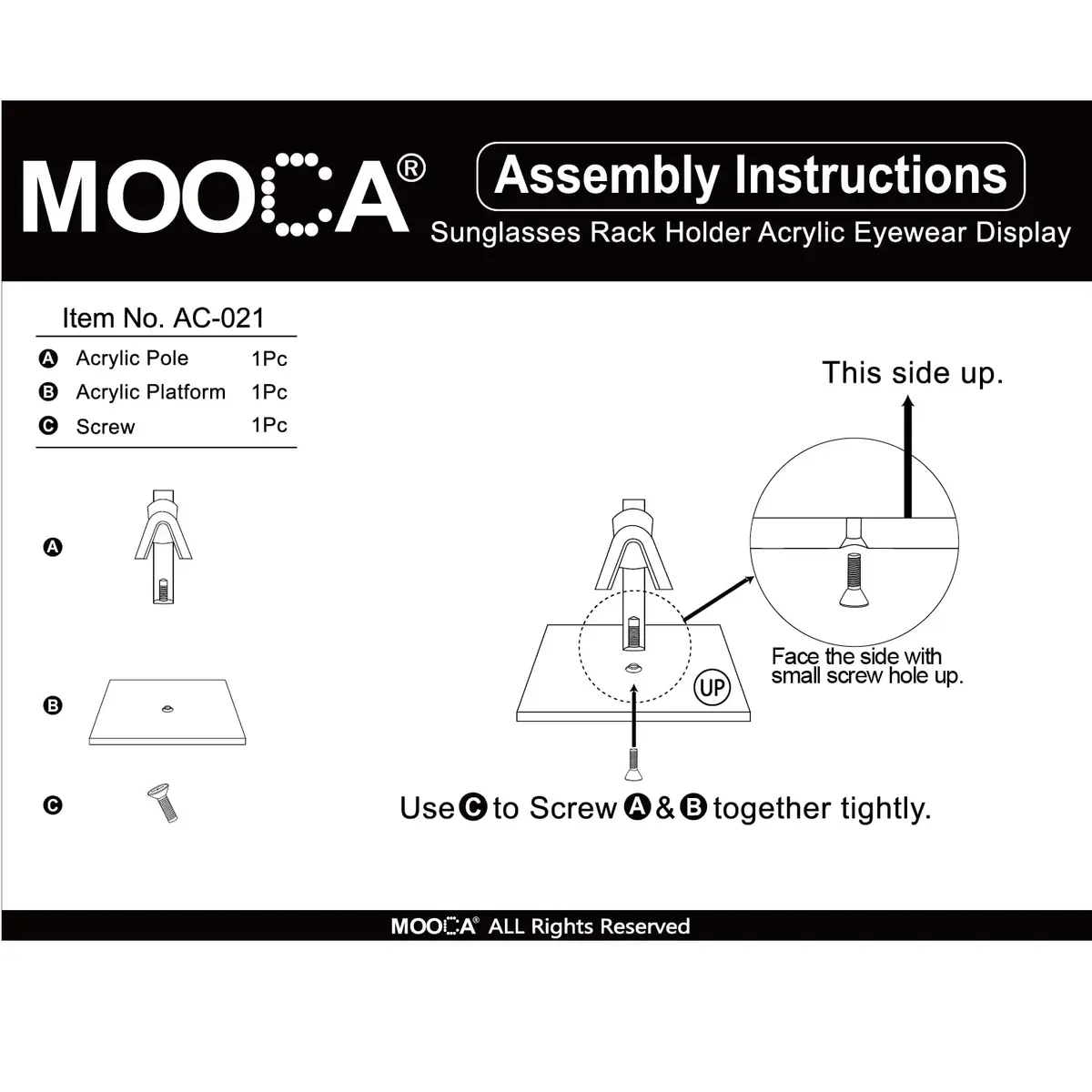 MOOCA 3-Piece Acrylic Eyewear Riser Display Stand for Sunglasses | Modern Clear Acrylic Eyewear Organizer (2 3/4"W x 2 3/4"D x 3"H) - view 7