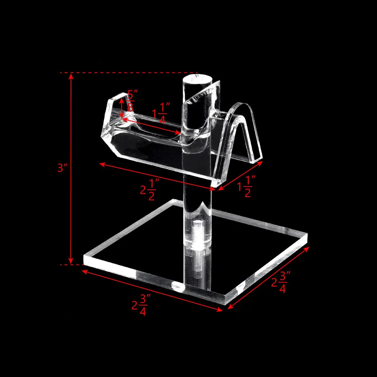 MOOCA 3-Piece Acrylic Eyewear Riser Display Stand for Sunglasses | Modern Clear Acrylic Eyewear Organizer (2 3/4"W x 2 3/4"D x 3"H) - view 2