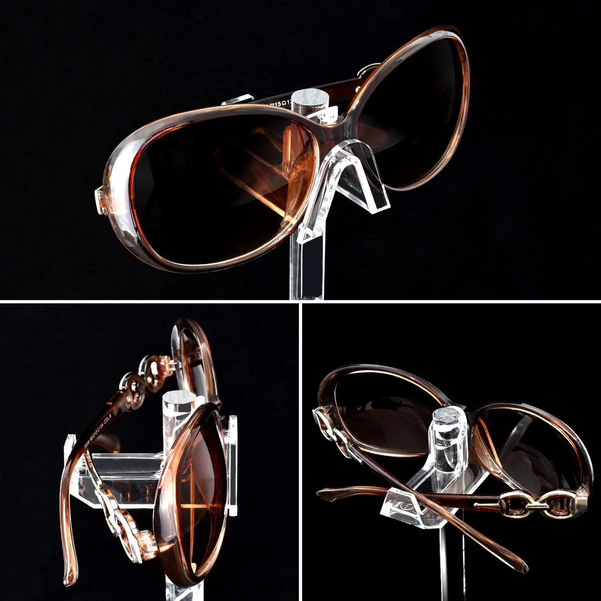 MOOCA 3-Piece Acrylic Eyewear Riser Display Stand for Sunglasses | Modern Clear Acrylic Eyewear Organizer (2 3/4"W x 2 3/4"D x 3"H) - view 3