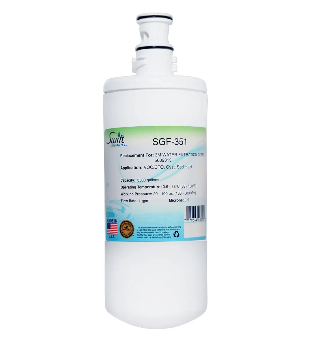 Swift Green Filters SGF-351 Water Filter for CC351 | Made in USA, 1 Pack, White - view 4