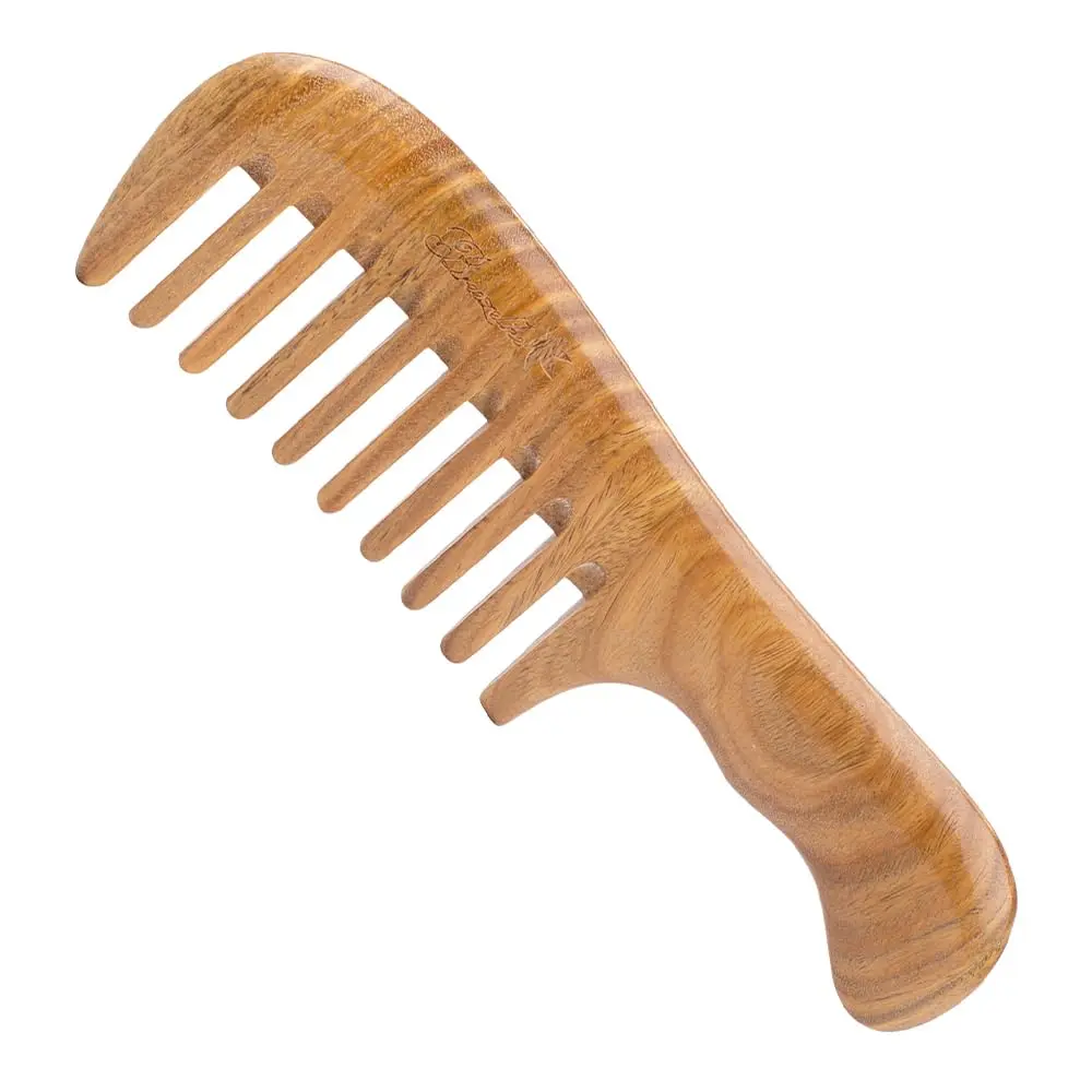 Breezelike Wooden Wide Tooth Hair Comb 7.1" | Detangling & Scalp Massage - main product image