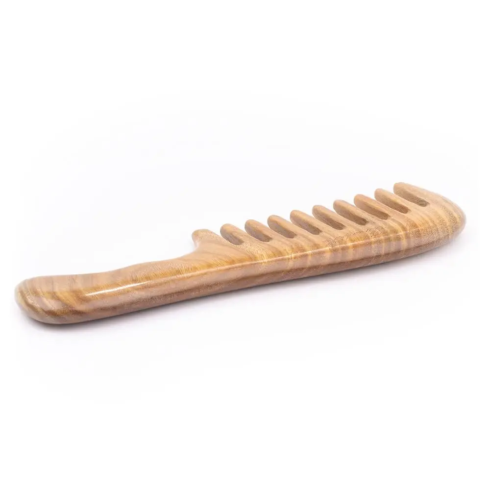 Breezelike Wooden Wide Tooth Hair Comb 7.1" | Detangling & Scalp Massage - view 4