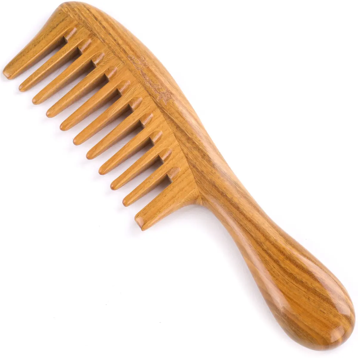 Breezelike Wide Tooth Hair Comb for Curly Hair | Wooden Detangling Comb with Natural Sandalwood (8") - main product image