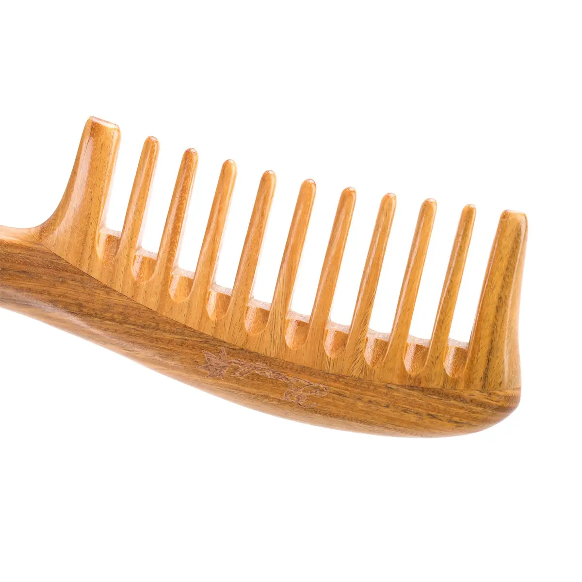Breezelike Wide Tooth Hair Comb for Curly Hair | Wooden Detangling Comb with Natural Sandalwood (8") - view 4