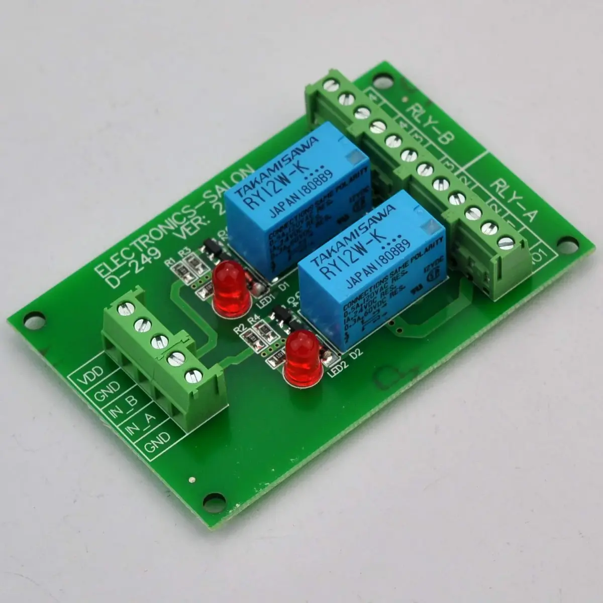 Electronics-Salon 2 DPDT Signal Relay Module Board DC 12V | For Arduino Raspberry-Pi 8051 PIC - view 2