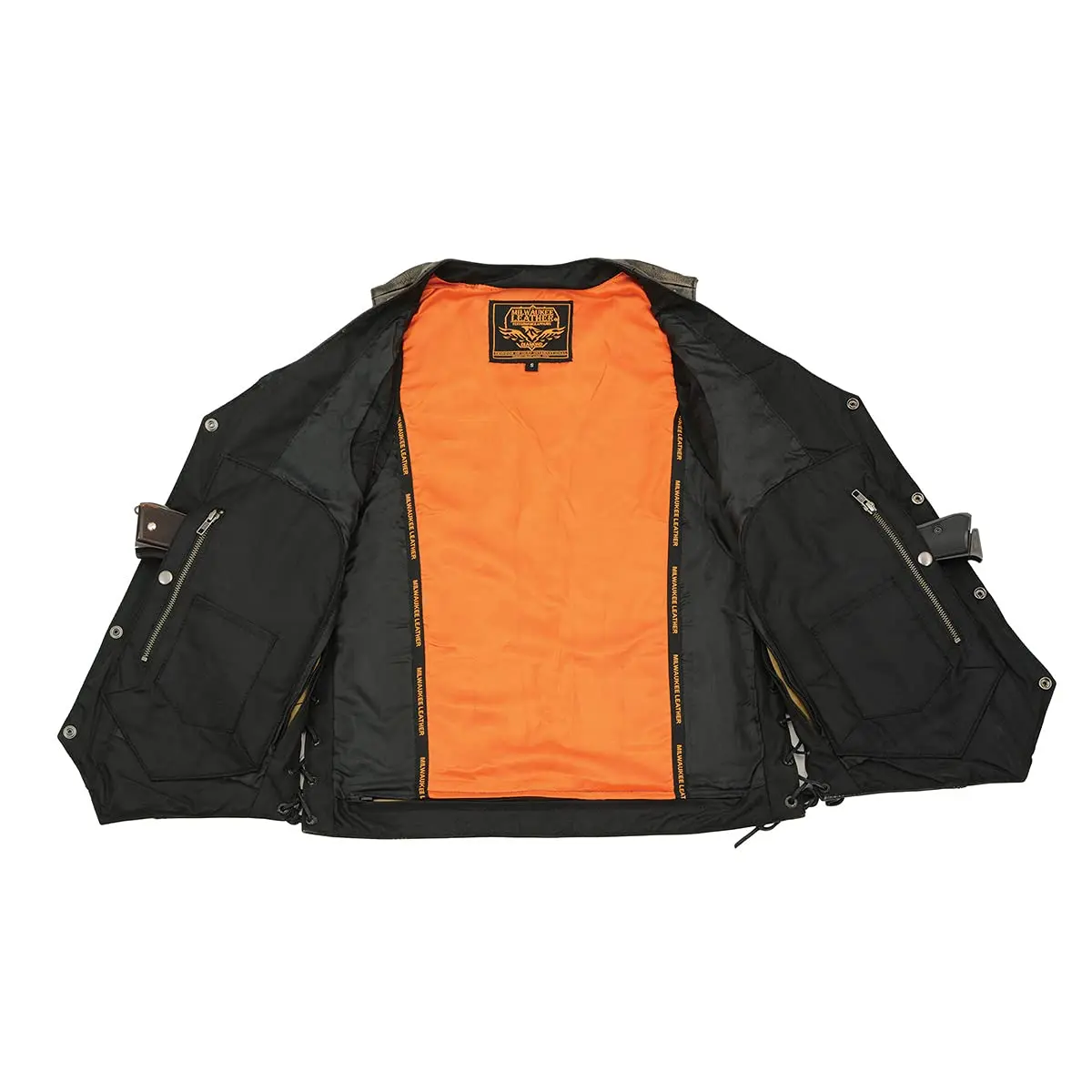 Milwaukee Leather MLM3540 Men's Distressed Brown 10 Pocket Motorcycle Leather Vest | Vintage Worn Look, 4X-Large - view 5