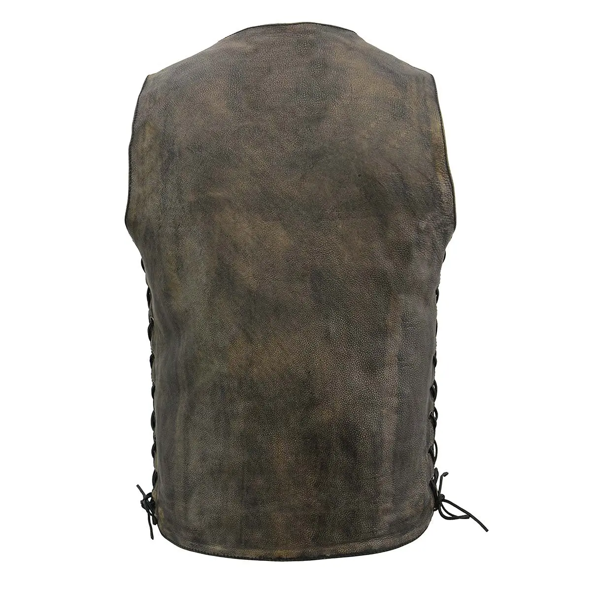 Milwaukee Leather MLM3540 Men's Distressed Brown 10 Pocket Motorcycle Leather Vest | Vintage Worn Look, 4X-Large - view 2