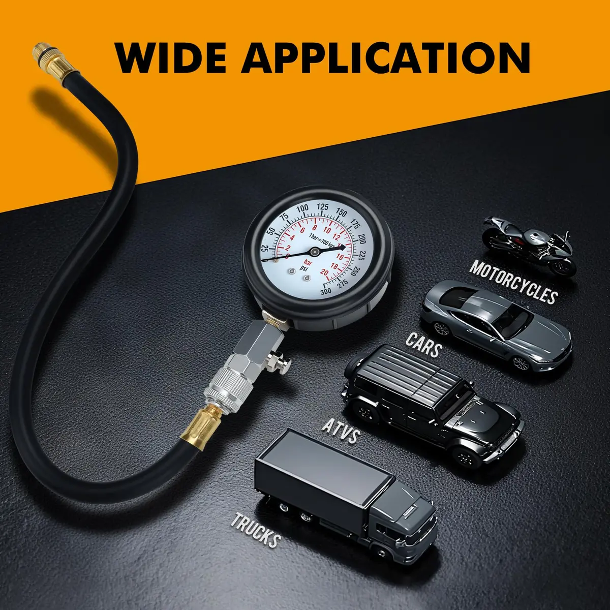 BETOOLL HW0130 Petrol Engine Cylinder Compression Tester Kit 8pcs | Accurate Diagnosis for Petrol Engines - view 6