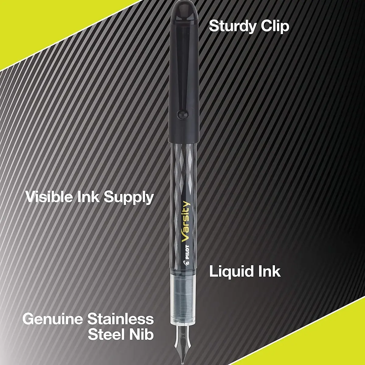 Pilot Varsity Disposable Fountain Pens, Blue Ink, Medium Point | Smooth, Refillable Fountain Pen for Students & Professionals - view 2