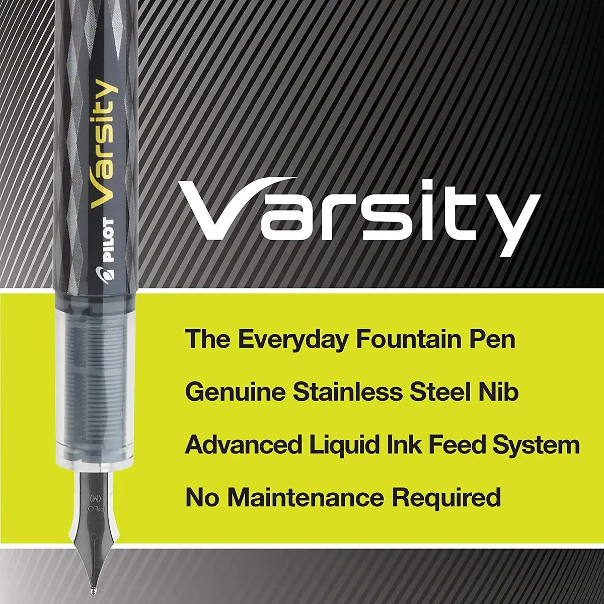 Pilot Varsity Disposable Fountain Pens, Blue Ink, Medium Point | Smooth, Refillable Fountain Pen for Students & Professionals - view 3