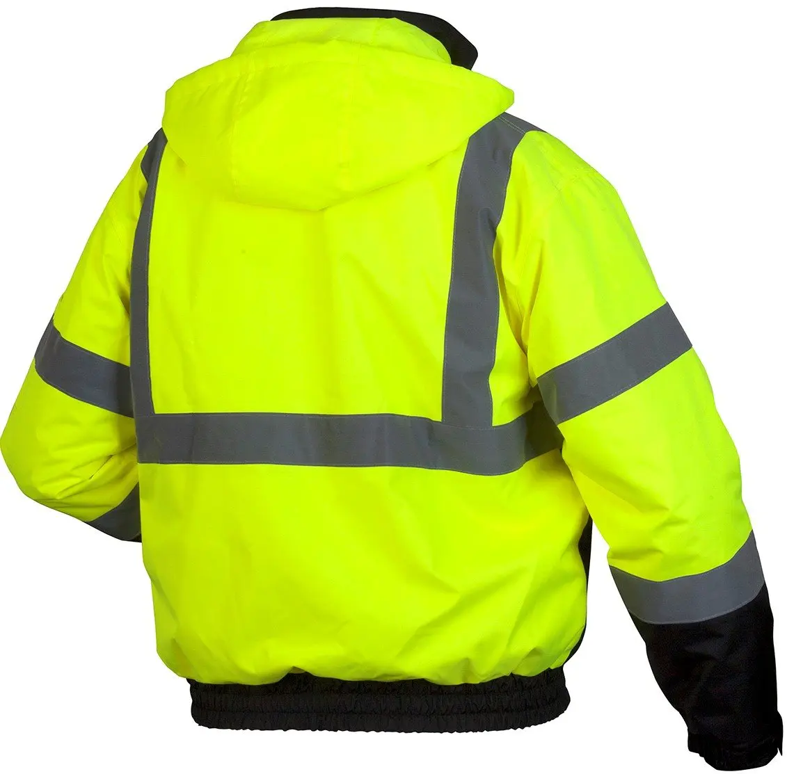Pyramex Safety RJ31 Series Waterproof Class 3 Fleece Bomber Safety Jacket, Lime, Large | High-Visibility Waterproof Workwear - view 4