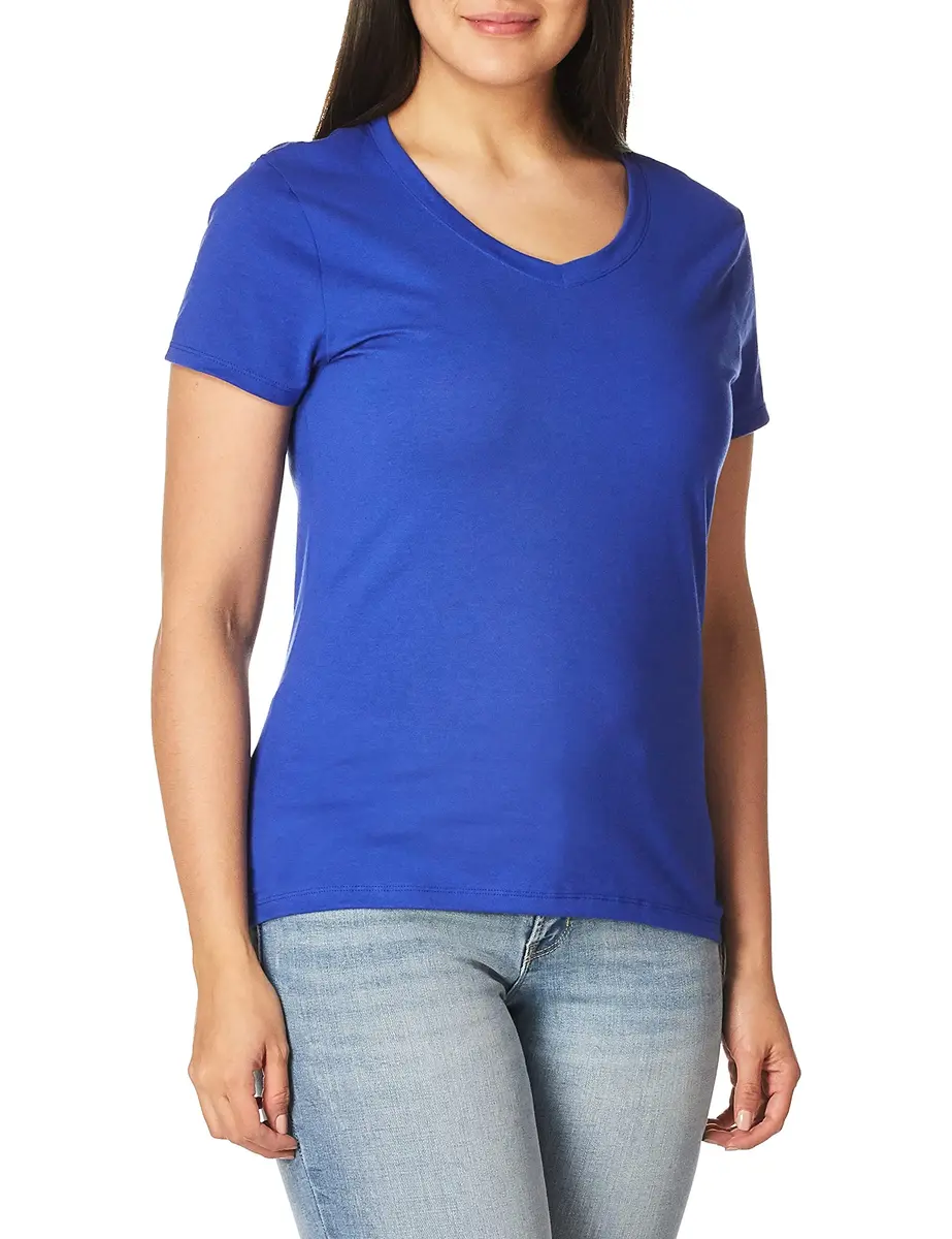 Hanes Women's X-Temp V-Neck Tee, Deep Royal, XX-Large | Dynamic Moisture Control for Comfort - view 4