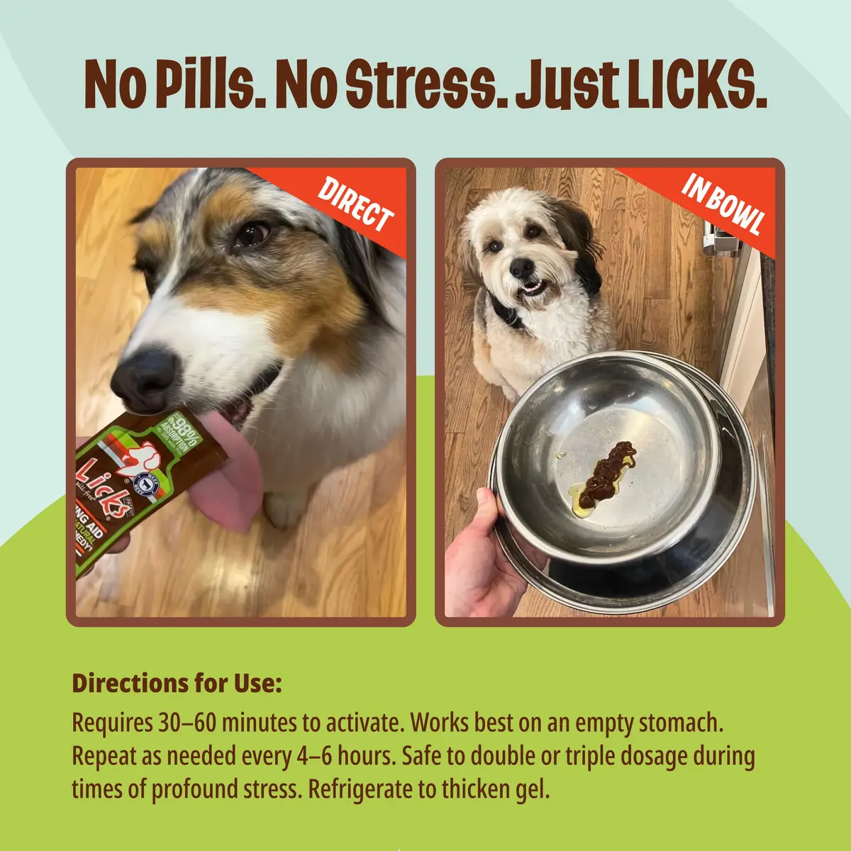 Licks Pill Free Licks Zen Calming Aid, L-Theanine, Braised Beef Flavor, 5 Packets | Fast-Acting Pet Stress Support - view 6