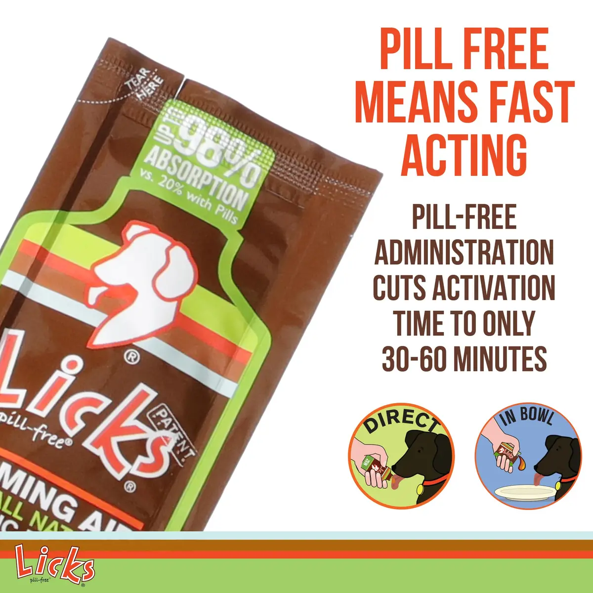 Licks Pill Free Licks Zen Calming Aid, L-Theanine, Braised Beef Flavor, 5 Packets | Fast-Acting Pet Stress Support - view 7