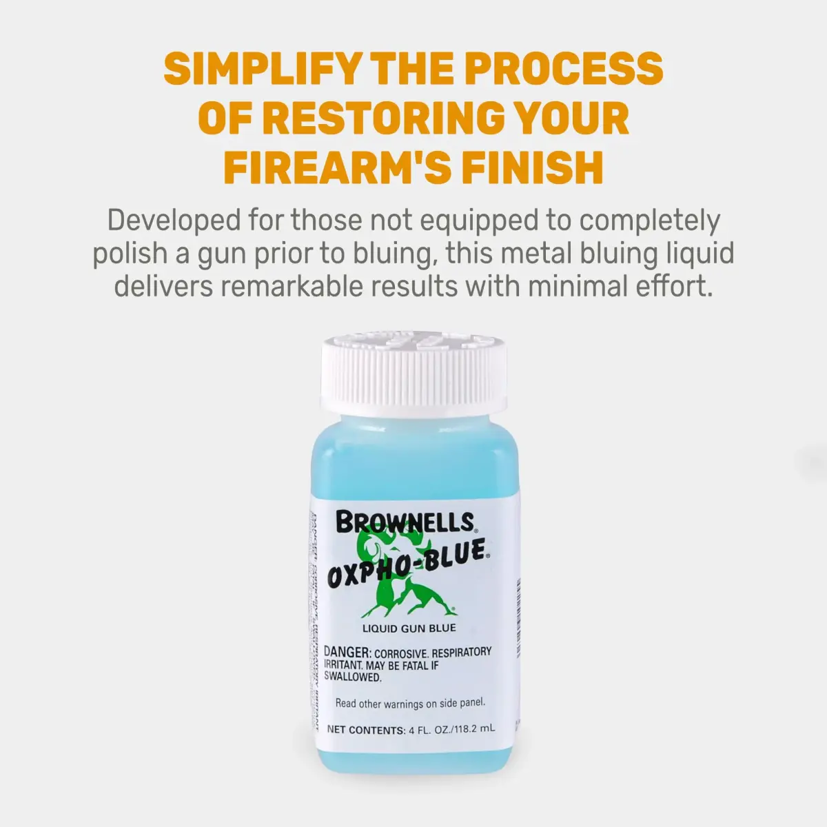 Brownells Oxpho-Blue Liquid Gun Blue 118.2 mL (4 Fl Oz) | Professional Cold Bluing Solution - view 7