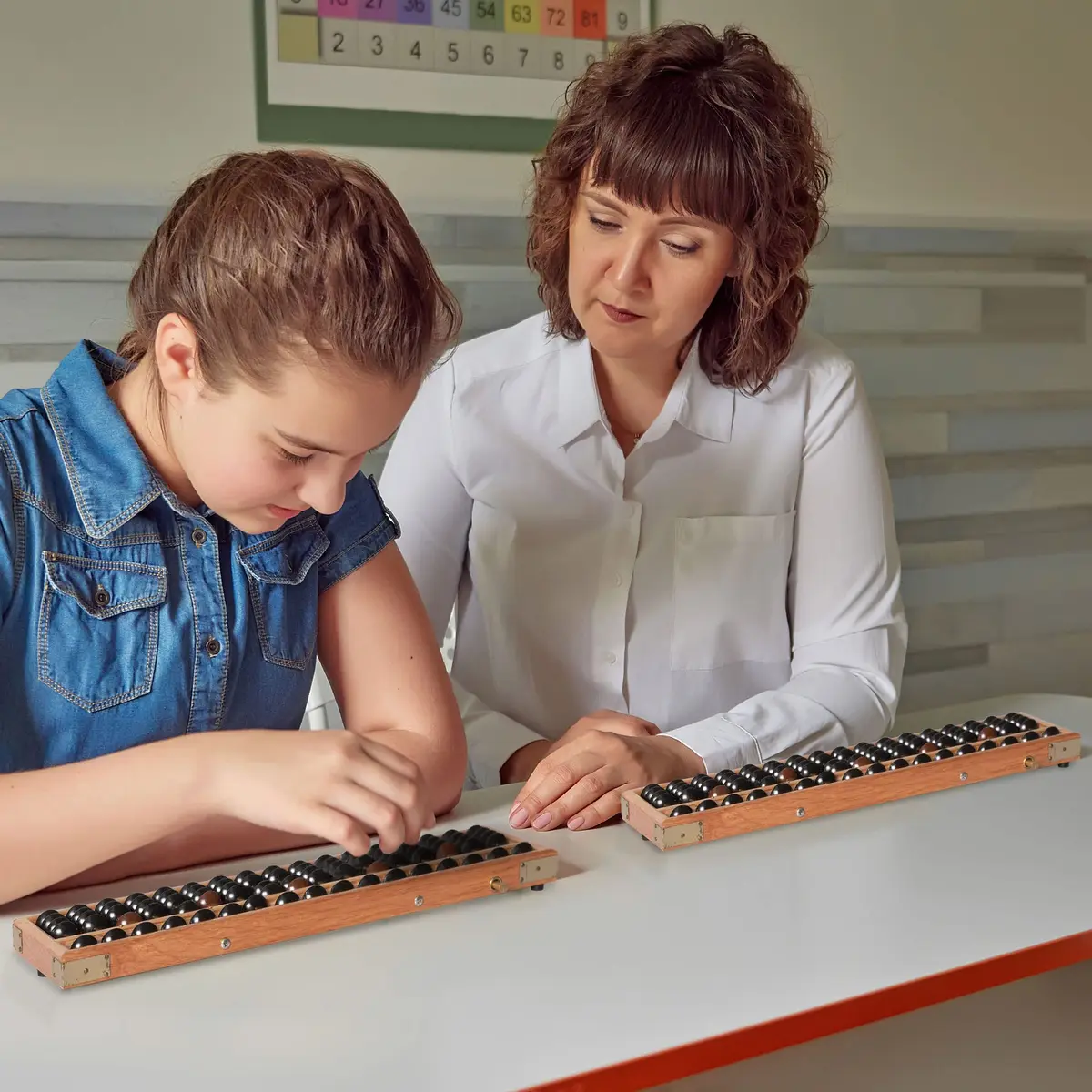 Yellow Mountain Imports Vintage Wood Soroban Abacus 17 Column 35.3 cm (13.9 in) | Educational Math Tool - view 8