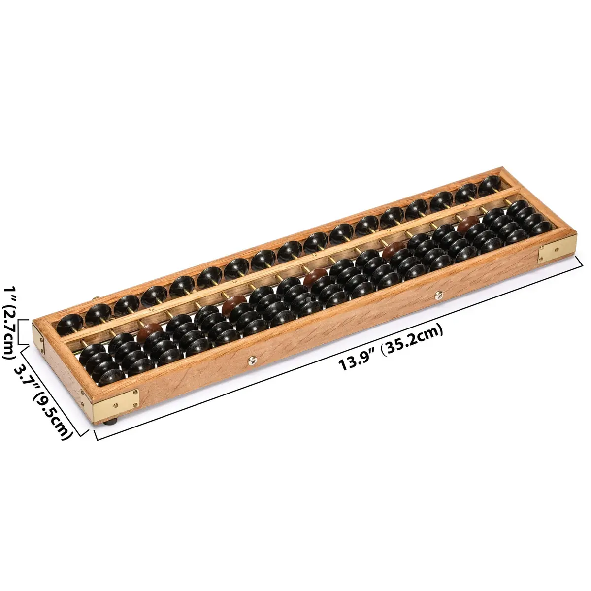Yellow Mountain Imports Vintage Wood Soroban Abacus 17 Column 35.3 cm (13.9 in) | Educational Math Tool - view 4
