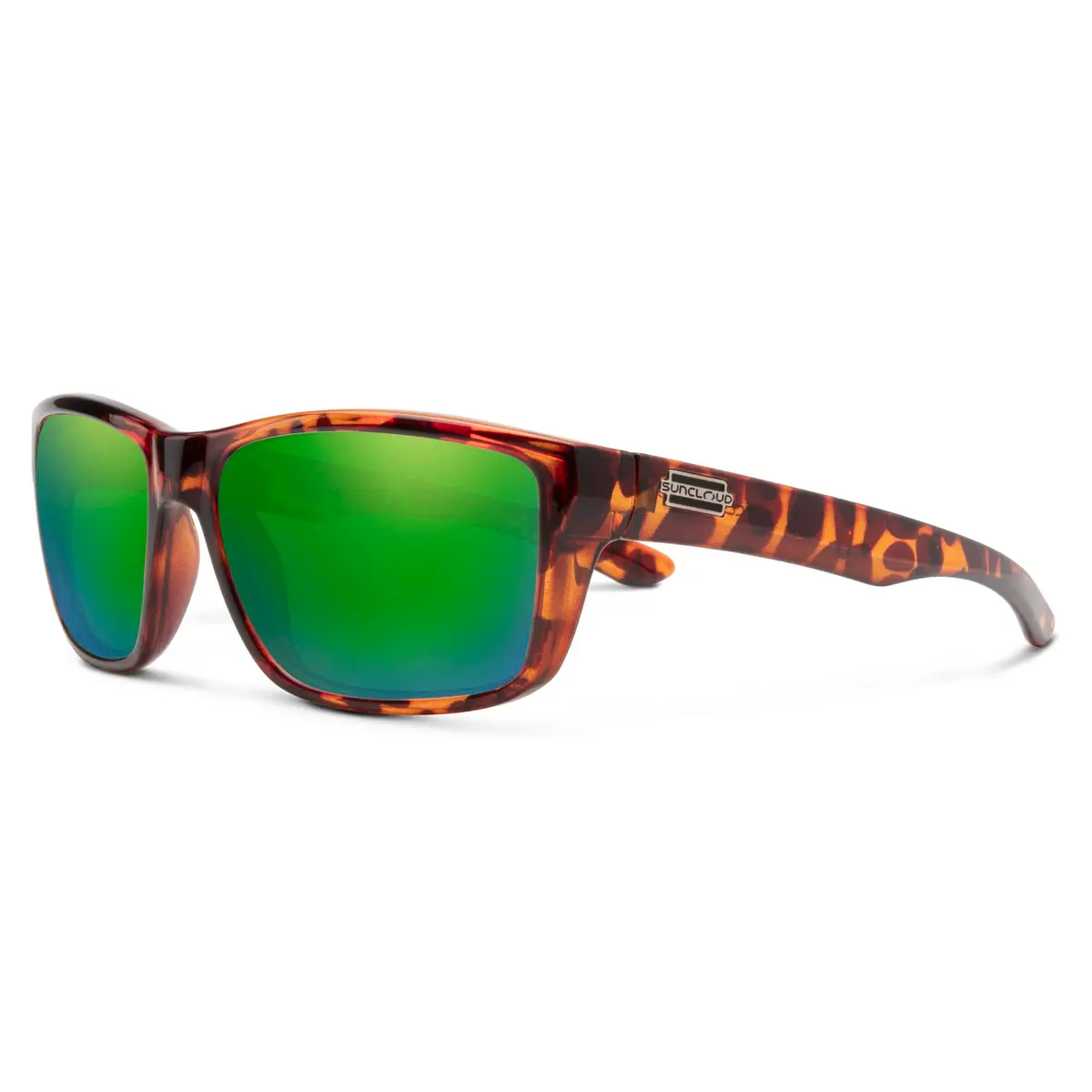 Suncloud Mayor Polarized Sunglass with Polycarbonate Lens, Tortoise Frame/Green Mirror, One Size - main product image