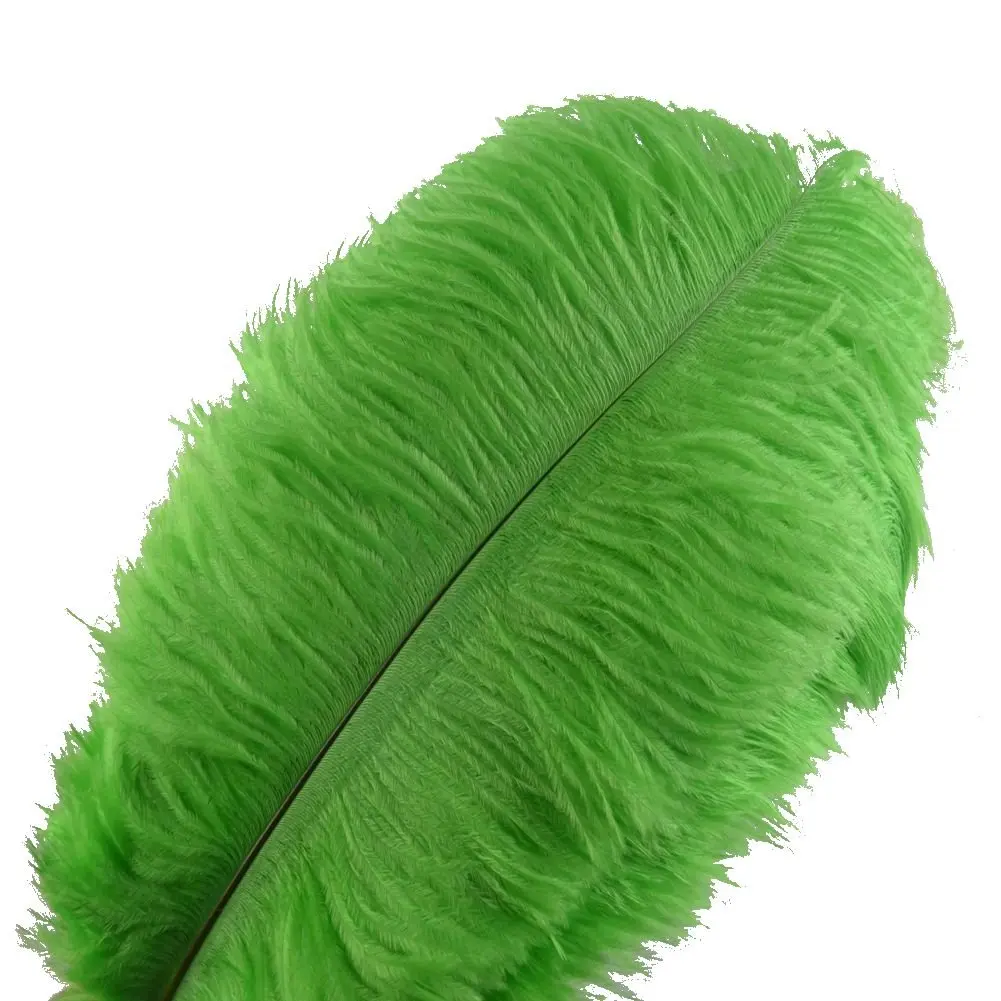Sowder 10pcs Ostrich Feathers 12-14inch | Natural Lime Green for Wedding & Party Decor - main product image