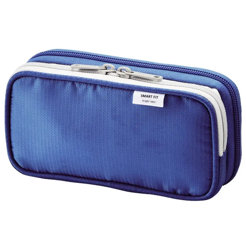 LIHIT LAB Double Pen Case Blue 156 g (5.5 oz) | Durable Organizer for Students & Professionals - main product image