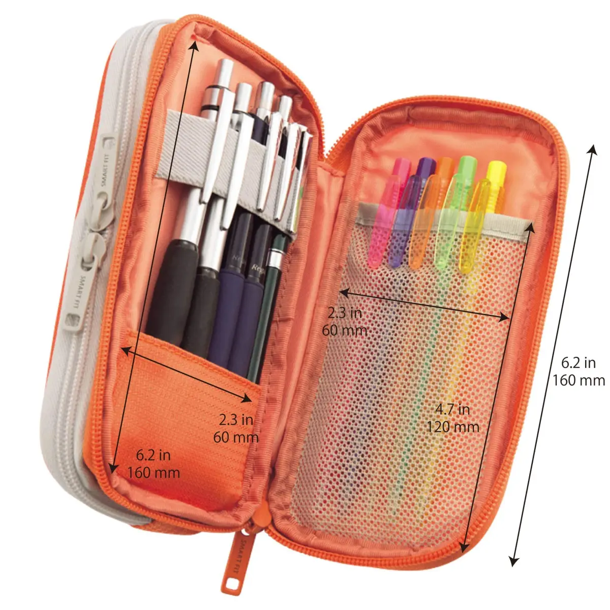 LIHIT LAB Double Pen Case Blue 156 g (5.5 oz) | Durable Organizer for Students & Professionals - view 2