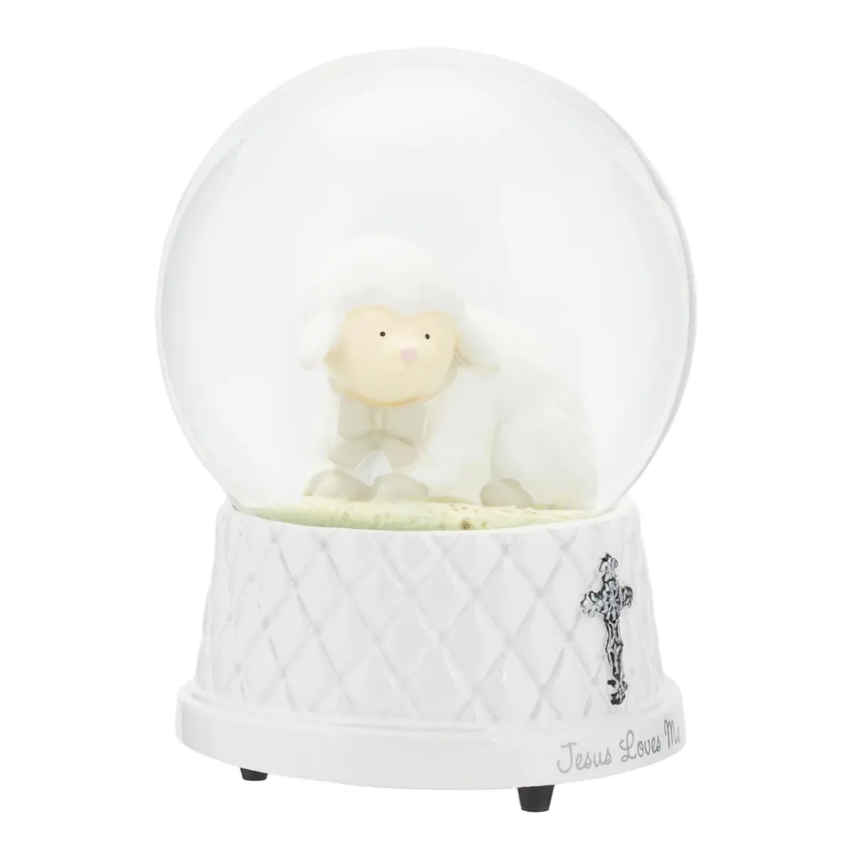 DEMDACO Jesus Loves Me Musical Water Globe, Lamb, Resin and Stone | Heartwarming Religious Decor (70-120 chars) - main product image