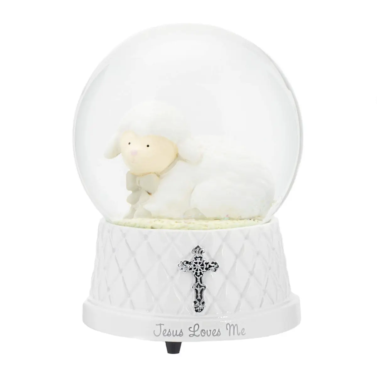 DEMDACO Jesus Loves Me Musical Water Globe, Lamb, Resin and Stone | Heartwarming Religious Decor (70-120 chars) - view 4