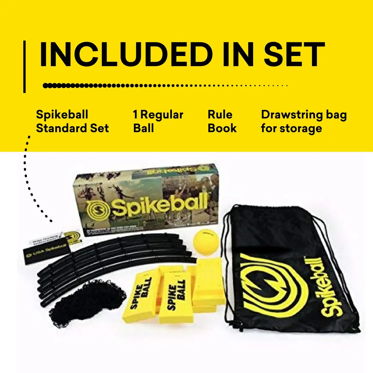 Spikeball The Original Kit 1-Ball Game Set | Outdoor Yard & Camping Games, Yellow & Black - view 7