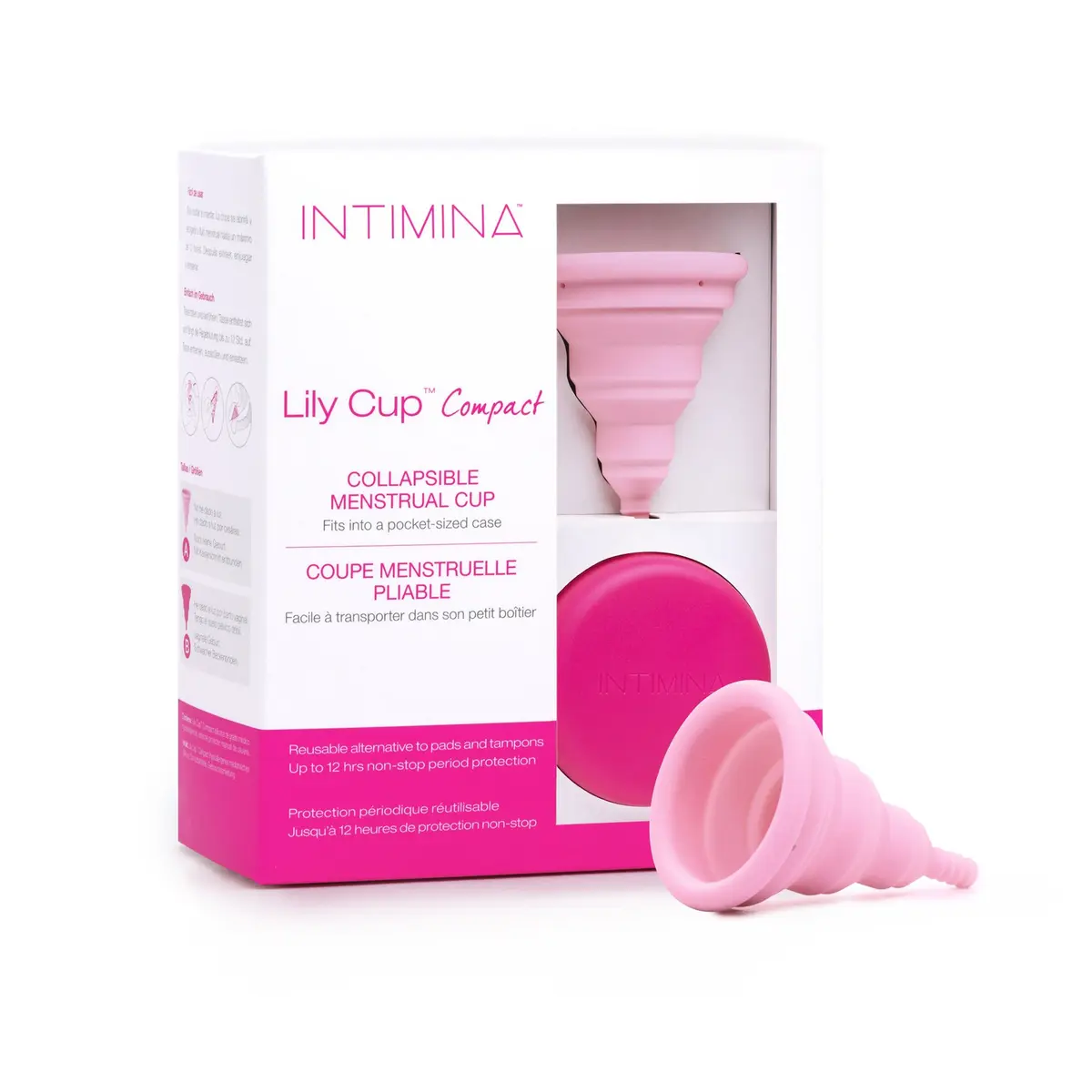 INTIMINA Lily Cup Compact Size A Menstrual Cup | Reusable, Flat-Fold, Pink - main product image