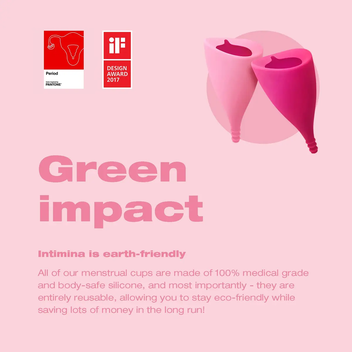 INTIMINA Lily Cup Compact Size A Menstrual Cup | Reusable, Flat-Fold, Pink - view 7