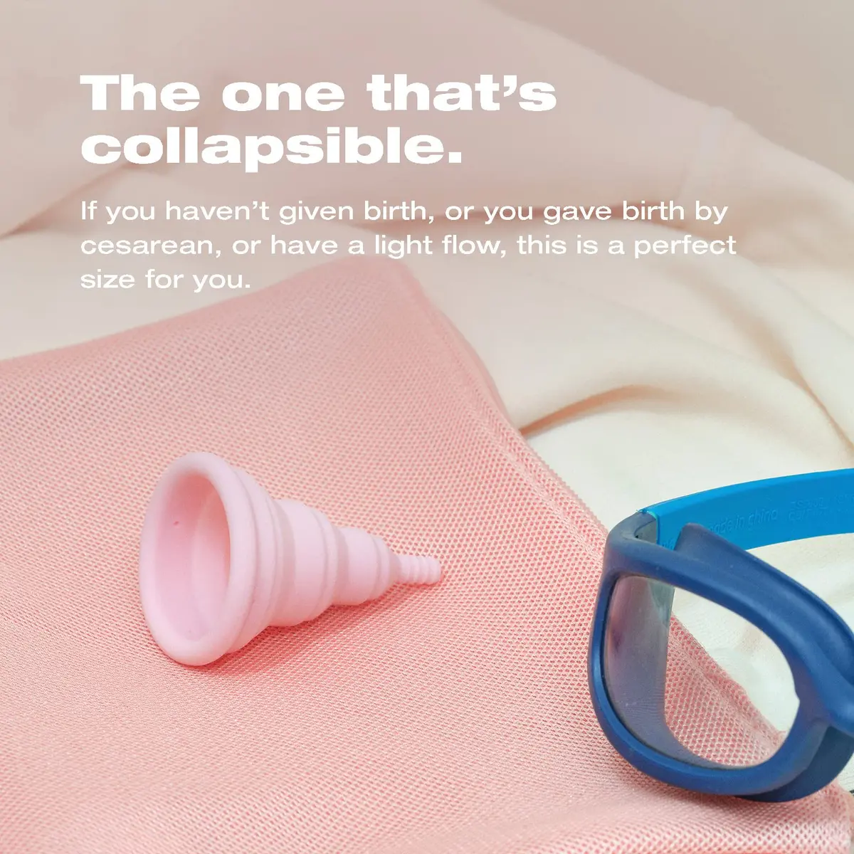 INTIMINA Lily Cup Compact Size A Menstrual Cup | Reusable, Flat-Fold, Pink - view 2