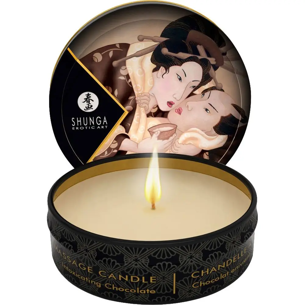 Shunga Massage Candle, Intoxicating Chocolate | Soy-Based, 1 Ounce, Aromatherapy & Intimate Use - view 2