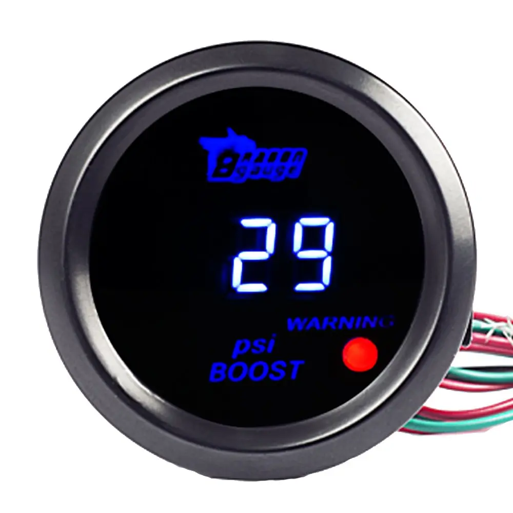 ESUPPORT 52mm Digital Turbo Boost Gauge PSI Blue LED Meter Kit | 14-29 PSI Turbo Boost Gauge - view 4