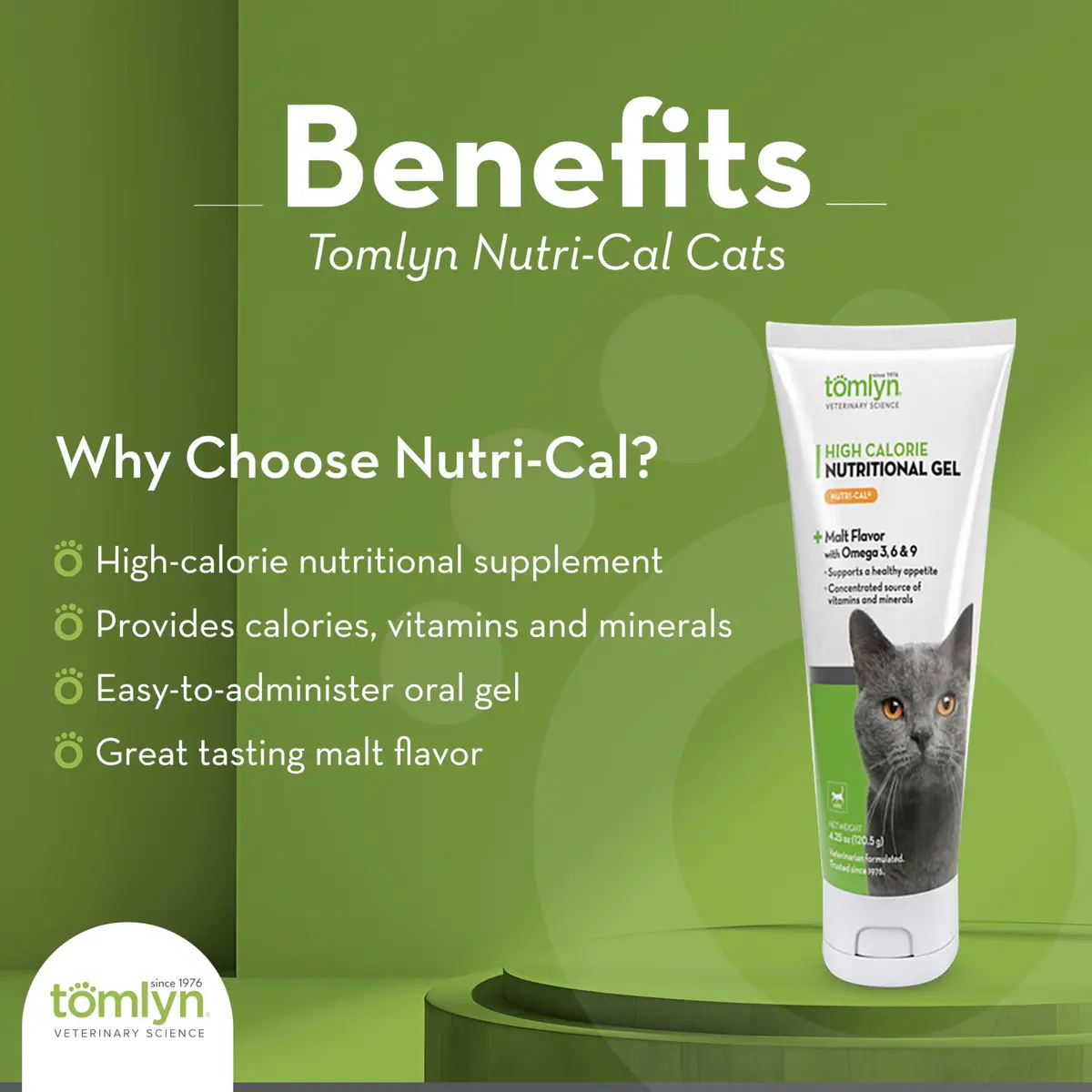 Tomlyn Nutri-Cal High Calorie Gel for Cats | Adult Cat, 4.25 oz (Pack of 3) | Supports Weight Gain & Energy - view 2