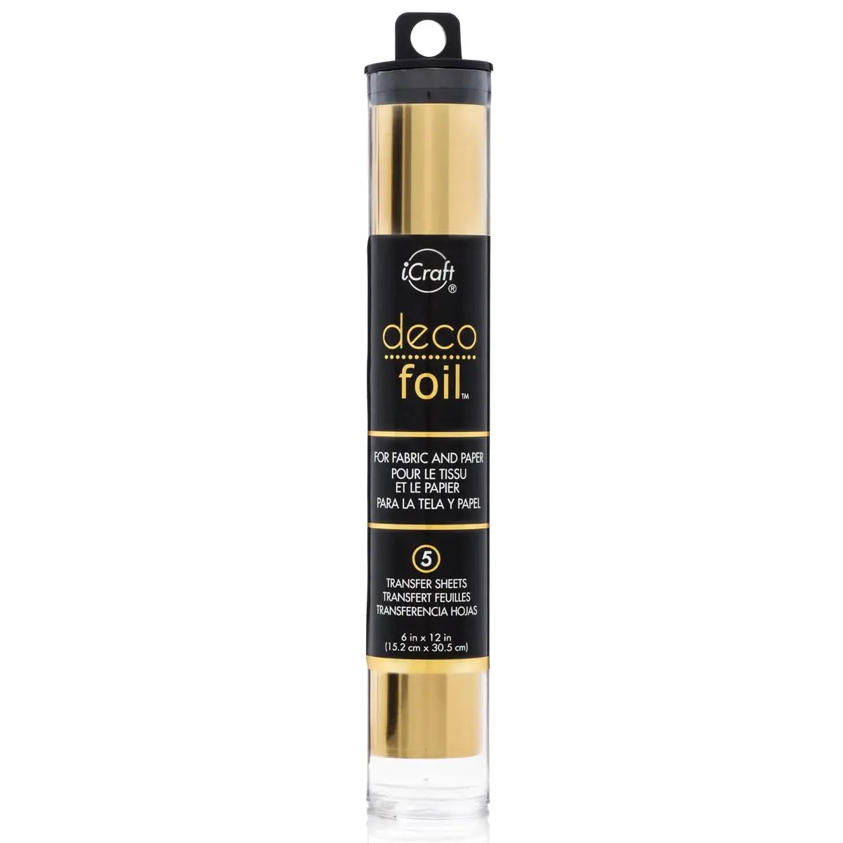 iCraft Deco Foil Transfer Sheets Gold 15.2 cm x 30.5 cm (6" x 12") | 5 Sheets, Acid-Free, Washable on Fabrics - main product image
