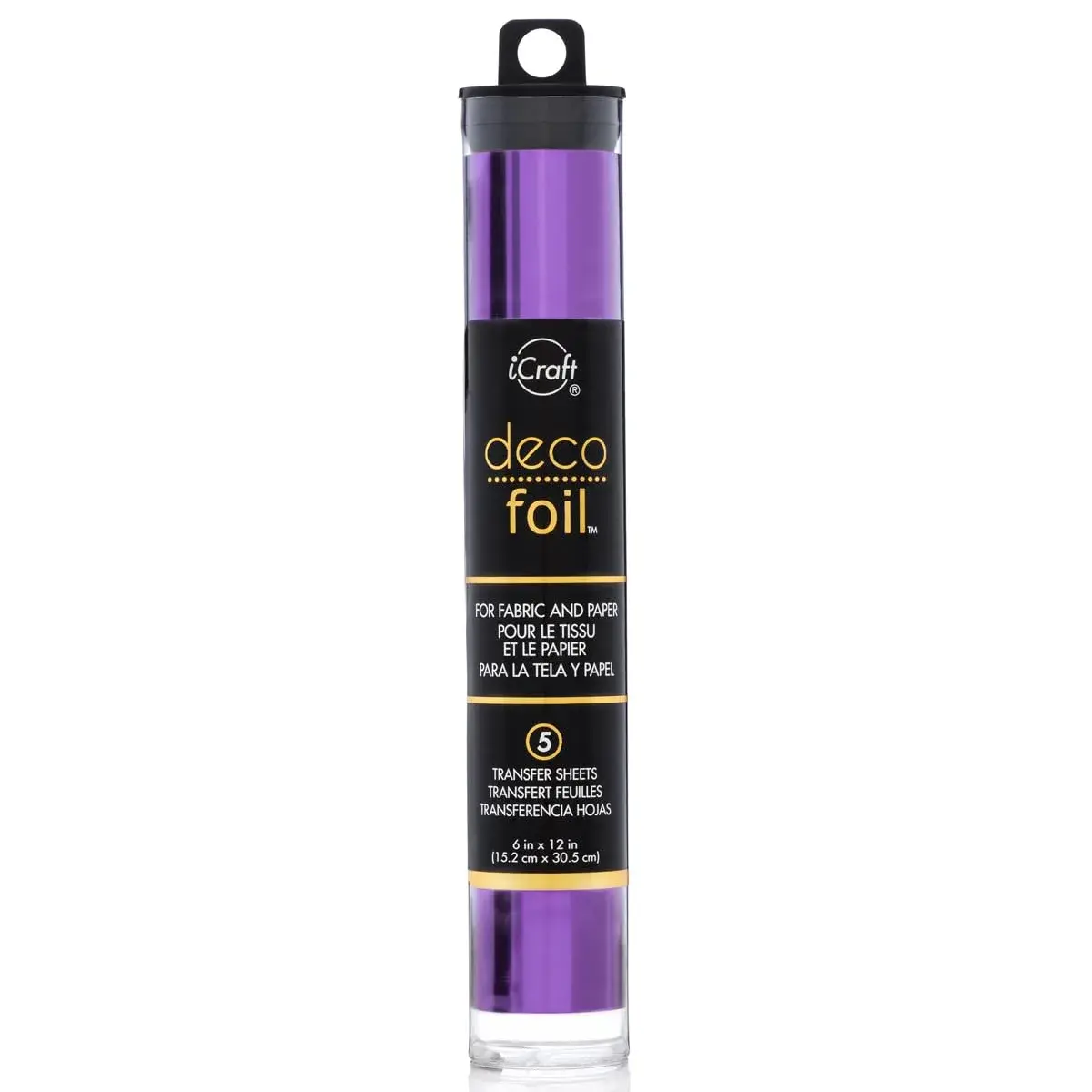 iCraft Deco Foil Transfer Sheets Purple 6" x 12" (5 Sheets) | Acid-Free Craft Foil for Paper, Fabric, Wood - main product image
