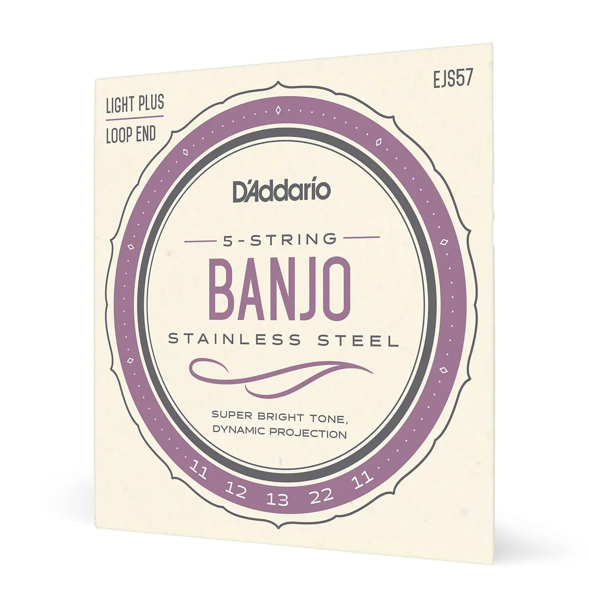 D'Addario EJS57 Banjo Strings, Stainless Steel, Custom Medium Gauge 11-22 (Pack of 1) | Bright Tone & Long Life - main product image