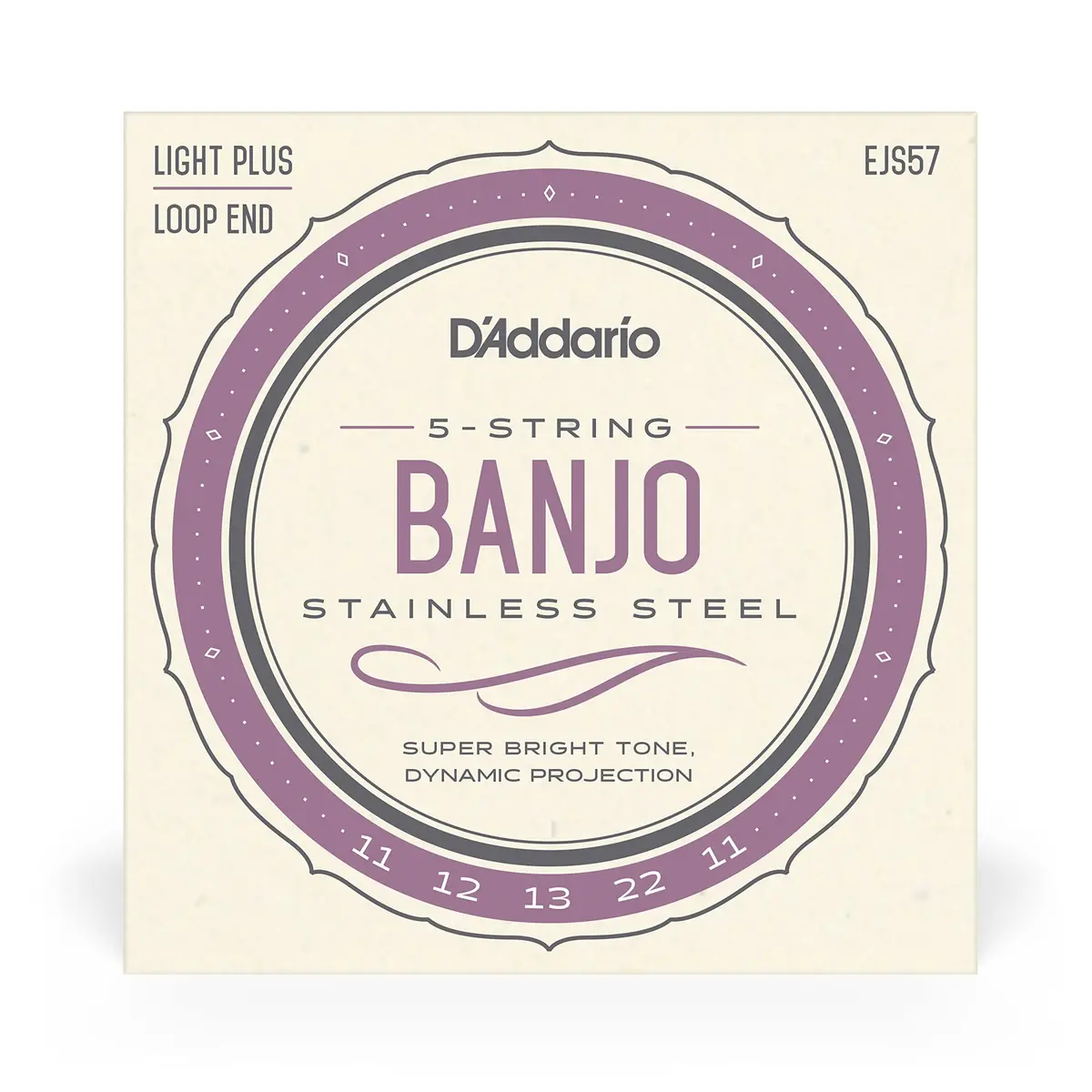 D'Addario EJS57 Banjo Strings, Stainless Steel, Custom Medium Gauge 11-22 (Pack of 1) | Bright Tone & Long Life - view 2