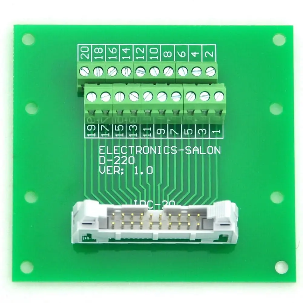 Electronics-Salon Flat Ribbon Cable 0.1" IDC20 2x10Pin | 2.54mm Pitch, 60V, Brass Header - main product image