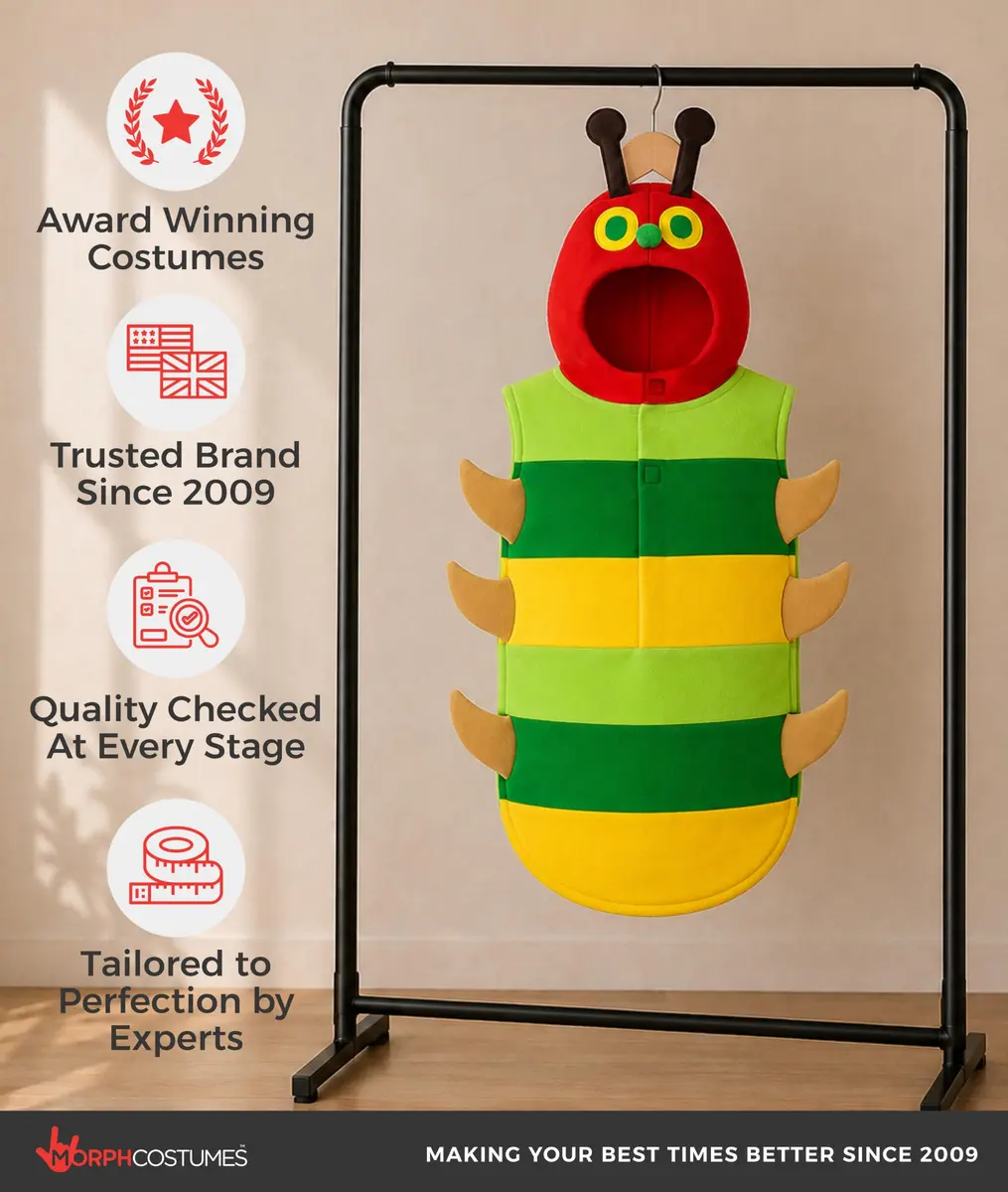fun shack Caterpillar Costume Kids, Boys, Small | Colorful Book Character Dress-up for 3-4 Years - view 5